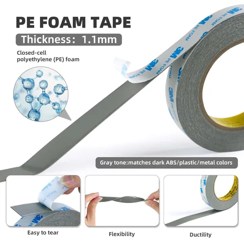 Vista 2 de 3M Cinta de espuma de doble cara de 0.39 pulgadas x 20 pies, extraíble, sin daños, cinta de pared de doble cara, cinta de montaje de espuma