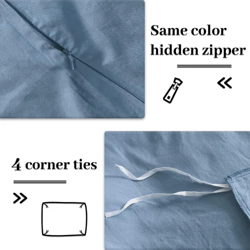Vista 37 de NEXHOME PRO Funda de edredón Twin XL 100% algodón lavado, transpirable, duradera, texturizada, similar al lino, juego de ropa de cama para el hogar