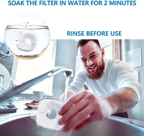 Vista 7 de Paquete de 8 filtros+8 esponjas de prefiltro de repuesto compatibles con Veken 95oz/2.8L fuente de agua para gatos, dispensador de agua para perros
