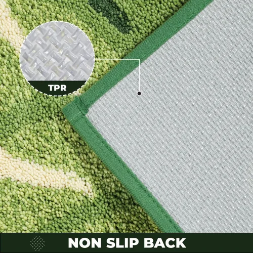 Vista 5 de Alfombra de baño de plantas súper absorbente, antideslizante, de microfibra suave, lavable a máquina, alfombra de felpa gruesa para ducha