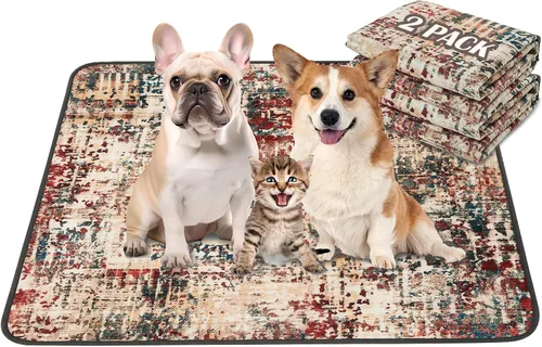 Vista 16 de Qeils - Almohadillas lavables para orina para perros, almohadillas reutilizables para cachorros de 36 x 41 pulgadas, paquete de 2