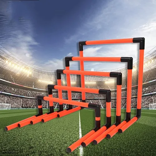 Vista 5 de YXXSDP Juego de 5 obstáculos de agilidad de velocidad de estadio deportivo, equipo de entrenamiento de velocidad plegable portátil para pista