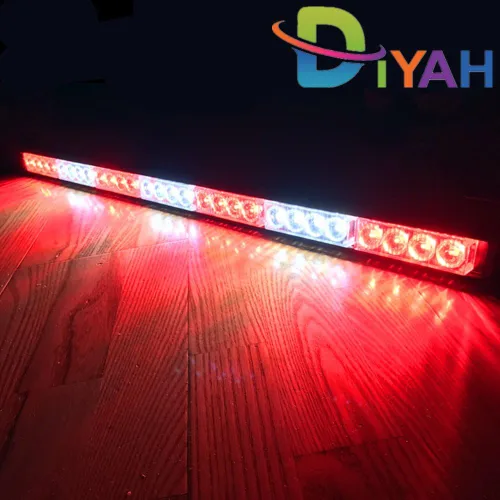 Vista 2 de DIYAH 28 LED 31.5" Advertencia de emergencia Tráfico Advisor Vehículo Barra de luz estroboscópica (rojo/blanco)