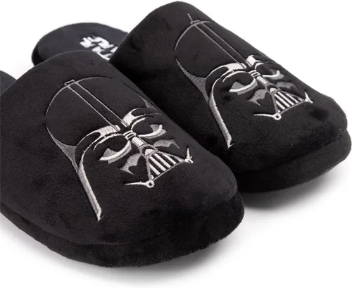 Vista 6 de STAR WARS Pantuflas para hombre Darth Vader Dark Side Poliéster Zapatos para casa, Negro