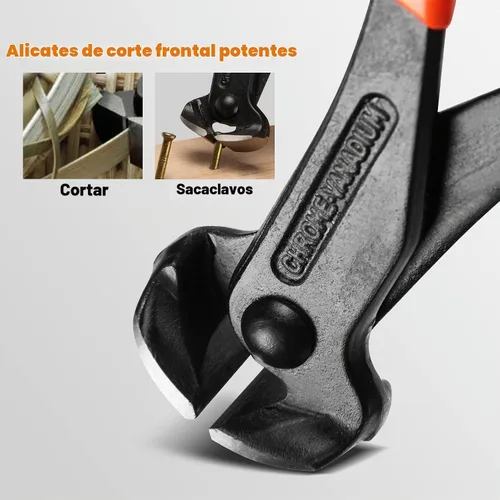 Vista 5 de KSEIBI 141150 Alicates de corte final de 7 pulgadas con mango de agarre de 17,8 cm, acabado negro, acero cromo vanadio, pinza de carpintero