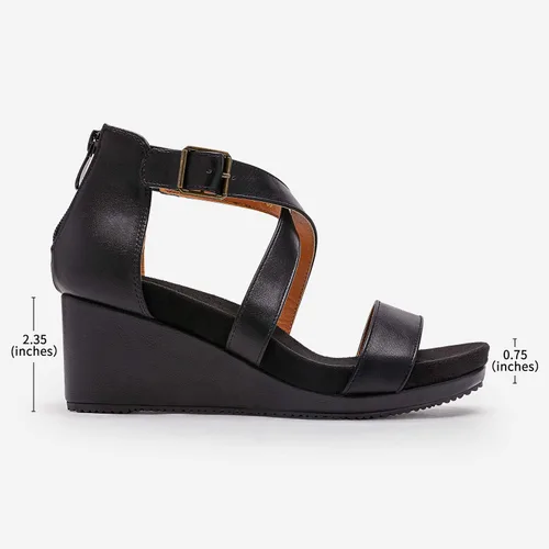Vista 2 de DREAM PAIRS Sandalias de plataforma de verano con hebilla y correa al tobillo para mujer