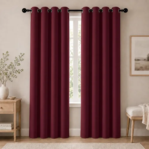 Vista 109 de Cortinas de oscurecimiento de habitación de 45 pulgadas de largo para dormitorio y sala de estar, cortinas térmicas aislantes con ojales