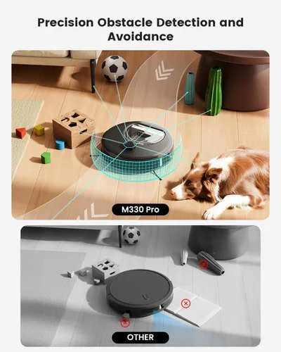Vista 11 de [Usado] Lefant - Robot aspirador y limpiador LiDAR, con recipiente de polvo visible de 450ml, evitación de obstáculos PSD mejorada de 190°, limpieza