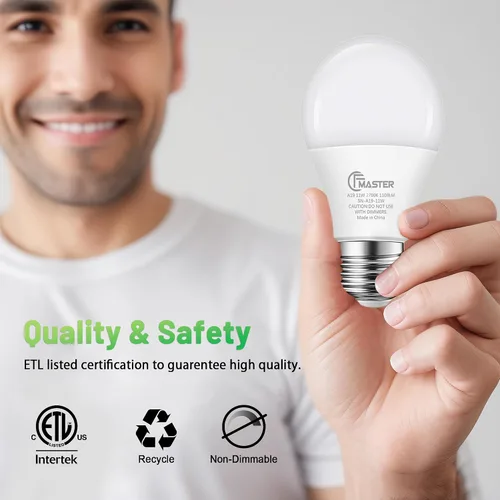 Vista 6 de Bombilla LED A19, bombilla LED equivalente a 75 W, 11 W 2700 K luz blanca cálida, 1100 lúmenes, bombillas no regulables, CRI 85+, sin parpadeo
