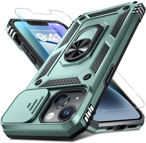 Vista 118 de Janmitta Funda para iPhone 8 Plus/7 Plus/6 Plus, Cubierta de Teléfono con Cubierta Deslizante Integrada para Lente de Cámara + Protector