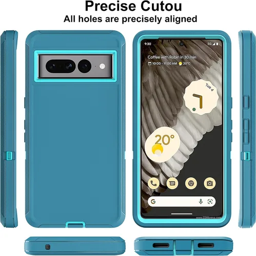 Vista 5 de Funda para Pixel 7 Pro a prueba de golpes, a prueba de polvo y caídas, protección de cuerpo completo de 3 capas [sin protector de pantalla] Funda