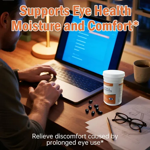 Vista 6 de Vitaminas oculares 14 en 1, 25 mg de luteína, 5 mg de zeaxantina, 24 mg de astaxantina, 800 mg de omega-3 y 100 mg de L-teanina, apoya la salud