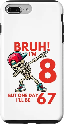 Vista 12 de Bruh I'm 8 But One-Day I'll Be 67 Retro 8th Birthday Kids Case for iPhone 17