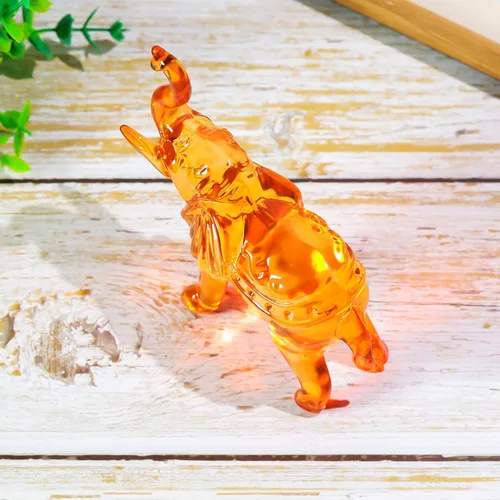 Vista 6 de YWHL Figura de elefante de cristal ámbar, regalos para mujeres, estatua de cristal hecha a mano, regalo para amantes de los elefantes, figuras