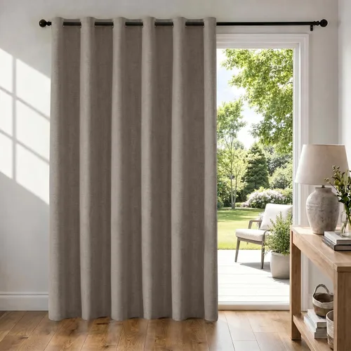 Vista 87 de Cortinas 100% opacas para dormitorio, cortinas opacas de 63 pulgadas de largo, cortinas opacas de lino para sala de estar, cortinas con ojales