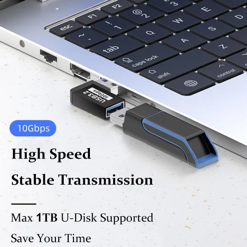 Vista 5 de Paquete de 4 adaptadores USB 3.1 macho a hembra de 10 Gbps de ángulo recto de 90 grados, conector de extensión de cable USB, 4 tipos para PC