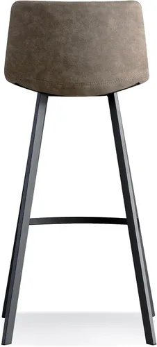 Vista 6 de Leick Home 10137BL/GR Taburete de bar tapizado de microfibra con base de acero, juego de 2, para encimeras de cocina elevadas, mesas altas y bares