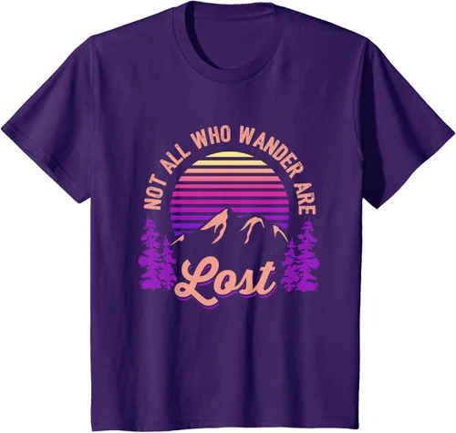 Vista 67 de Not All Who Wander Are Lost Vintage Mountains - Camiseta de senderismo, Negro, S