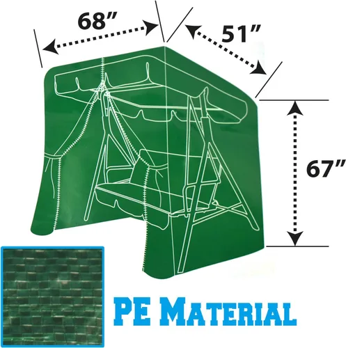 Vista 3 de BenefitUSA Cubierta de columpio de hamaca de 3 plazas para muebles de exterior Protector protector de porche (verde)