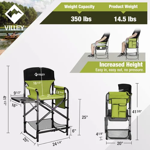 Vista 7 de VILLEY Mesa de camping portátil + silla plegable de directores