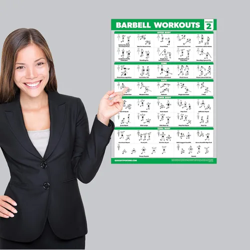 Vista 6 de Palace Learning Paquete de 3 pósteres de entrenamiento con barra volumen 1 y 2 + tabla de ejercicios de estiramiento, juego de 3 pósteres Laminado