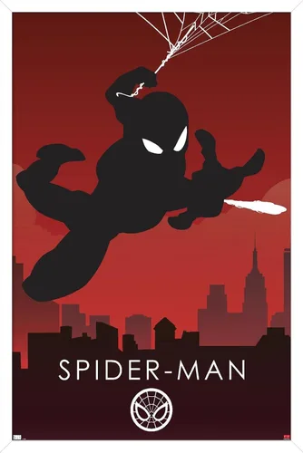 Vista 11 de Trends International Marvel Heroic Silhouette - Póster de pared de Spider-Man, 22.375 x 34 pulgadas, versión sin marco