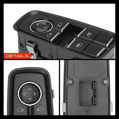 Vista 9 de A-Premium Interruptor de ventana eléctrica principal del lado del conductor delantero compatible con Porsche 911 2012-2019, Boxster 2013-2016