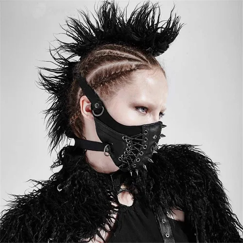 Vista 3 de PUNK RAVE - Máscara punk para hombre diseño de hip hop estilo fresco para Halloween para fiestas