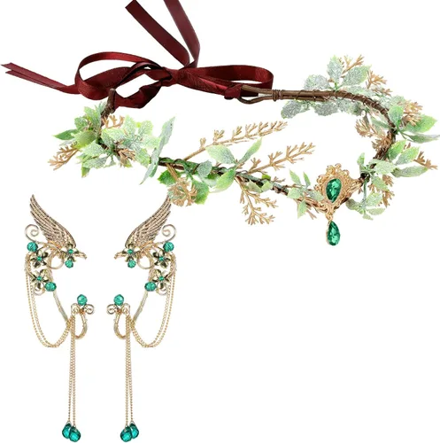 Vista 12 de Zeyune Halloween Renaissance Fairy Accessories Set, Elf Headpiece