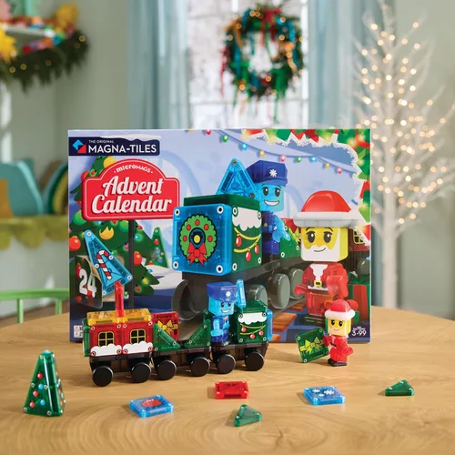 Vista 8 de MAGNA-TILES microMAGS Advent Calendar 34-Piece Magnetic Construction Set, The Original Magnetic Building