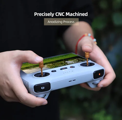 Vista 3 de Palillos para mando a distancia DJI RC 2/RC, palillos de control de aluminio de repuesto Joystick Thumb Rocker para DJI Mini 4 Pro/Air 3/Mini 3 Pro