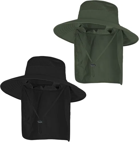 Vista 32 de Sombreros de sol para hombres y mujeres, sombrero de pesca UPF 50+ transpirable de ala ancha Beige