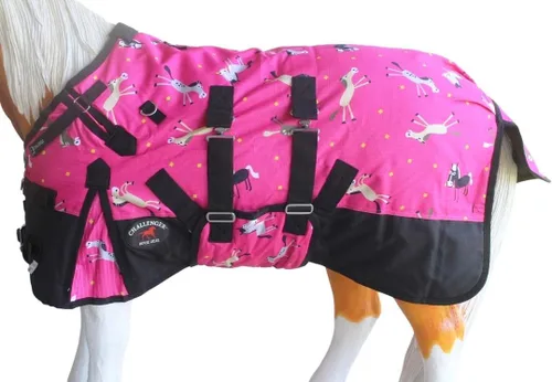 Vista 3 de Manta de invierno para caballos en miniatura, potros, caballos destetados, ponis 1200D con banda para el vientre 519Blanket