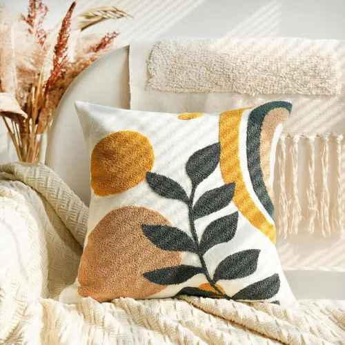 Vista 12 de Bohu Farmhouse - Fundas de almohada coloridas de arcoíris de 18 x 18 pulgadas, con textura de mediados de siglo para sofá, dormitorio, sala