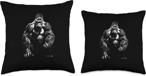 Vista 3 de Wild Vibes Face Angry Growling Scary Silverback Gorilla - Almohada (16 x 16 pulgadas), multicolor