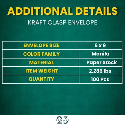 Vista 5 de Always23 Sobre de cierre, sobre de papel kraft, sobres de correo, cierre de cierre y doble sello, 6 x 9, #55 marrón Kraft, 100/caja
