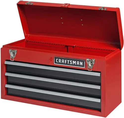 Vista 2 de Craftsman caja de herramientas de metal con 3 cajones, portátil, color rojo