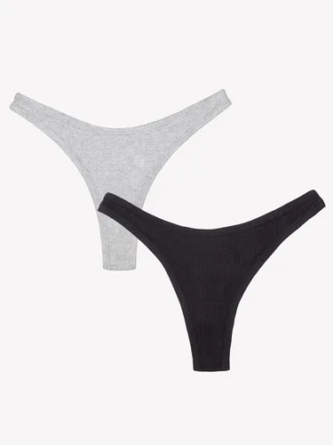 Vista 8 de Smart & Sexy Tanga cómoda de algodón de pierna alta para mujer, paquete de 2