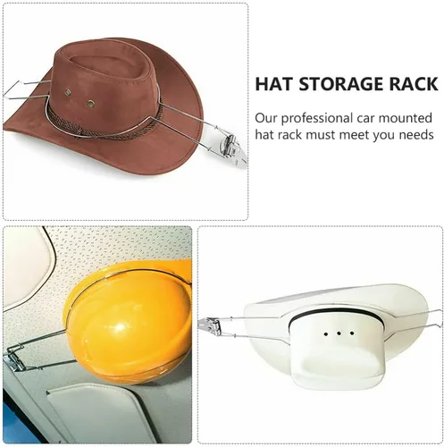 Vista 7 de 2 soportes para sombreros de vaquero para automóvil, de acero resistente, para colocar sobre el coche y camiones