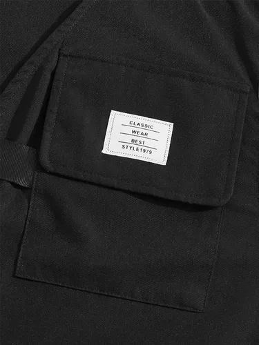 Vista 3 de Verdusa Chaleco de carga utilitario para hombre, con hebilla frontal y bolsillo frontal