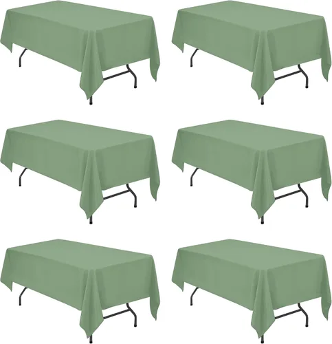 Vista 151 de BRILLMAX - Manteles para mesa rectangular de 6 pies, tela de lino de poliéster, lavable, para boda, recepción, banquete, fiesta de cumpleaños, 60 x