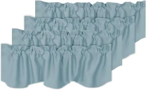 Vista 36 de H.VERSAILTEX - Cenefa de cortina opaca para ventanas de cocina, sala de estar/baño, para protección de la privacidad y decoración, con bolsillo