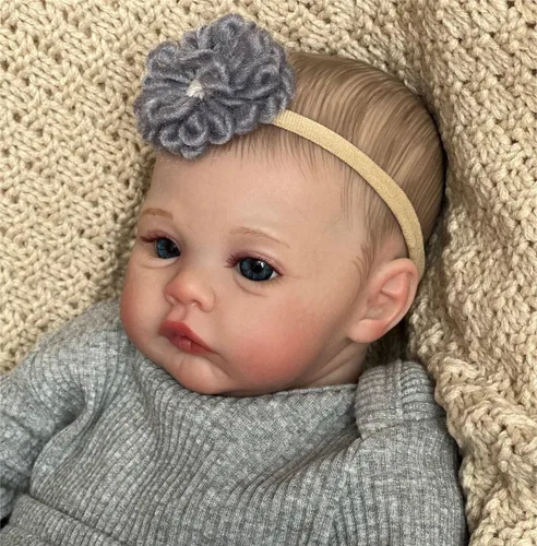 Vista 3 de Angelbaby Linda muñeca Reborn de la vida real, muñeca de silicona realista de 19 pulgadas, cuerpo de tela suave con peso, Bebe Reborn realista hecho