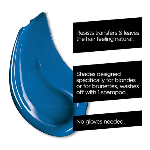 Vista 4 de L'Oreal Paris - Maquillaje temporal para el cabello de 1 día para morenas, azul 60, 1 onza líquida