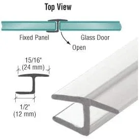 Vista 4 de CRL Jamba de policarbonato "h" con pata dura para vidrio de 180 grados y 3/8" - 95 pulgadas de largo