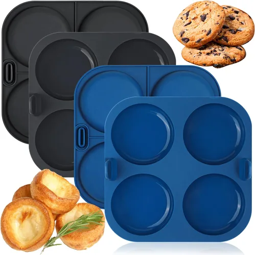 Vista 8 de Webake Moldes de Huevo de Silicona para Freidora de Aire de 4 pulgadas para Hornear, Moldes de Huevo Antiadherentes para Microondas Mini Panqueque