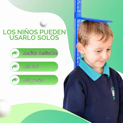 Vista 4 de Medición de altura para pared, barra de medición de altura para niños y adultos, barra de tabla de crecimiento extraíble 3D, regla de empalme Azul