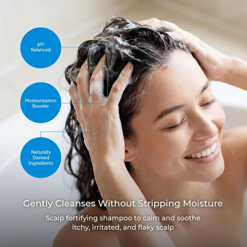 Vista 4 de Ceramedx Champú renovador para cabello y cuero cabelludo con tecnología Riceramide-3 a base de plantas, hidratación profunda para cabello seco