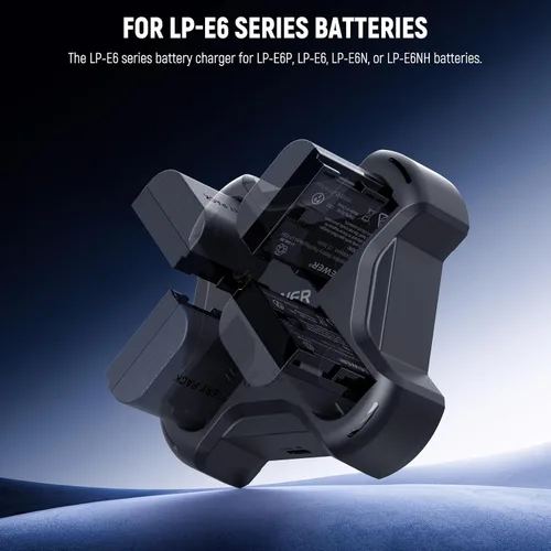 Vista 5 de NEEWER LP-E6/LP-E6N/LP-E6NH/LP-E6P Cargador de batería de cuatro canales con PD 45W carga rápida, cable USB C, cargador Quad USB compatible