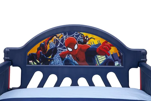 Vista 6 de Delta Children Cama de plástico para niños pequeños, Disney Frozen II y Marvel Spider-Man